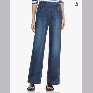 VINCE High Rise Side Zip Wide Leg Jeans